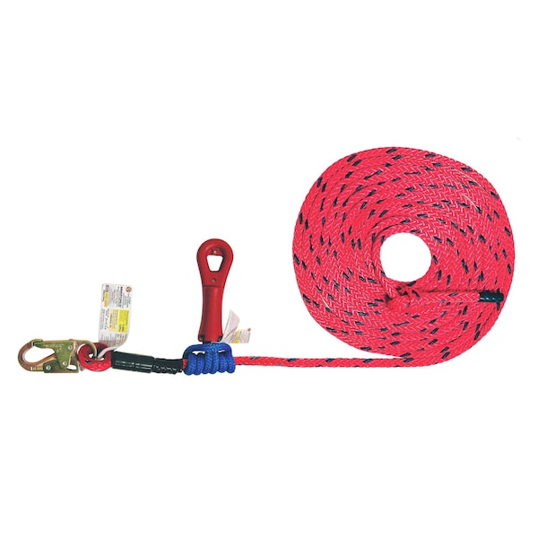 Super Anchor Safety 30ft Deluxe 5/8" 12-Strand Lifeline w/Snaphook +No. 4015 SuperGrab. Retail Box 4034-30SG - main